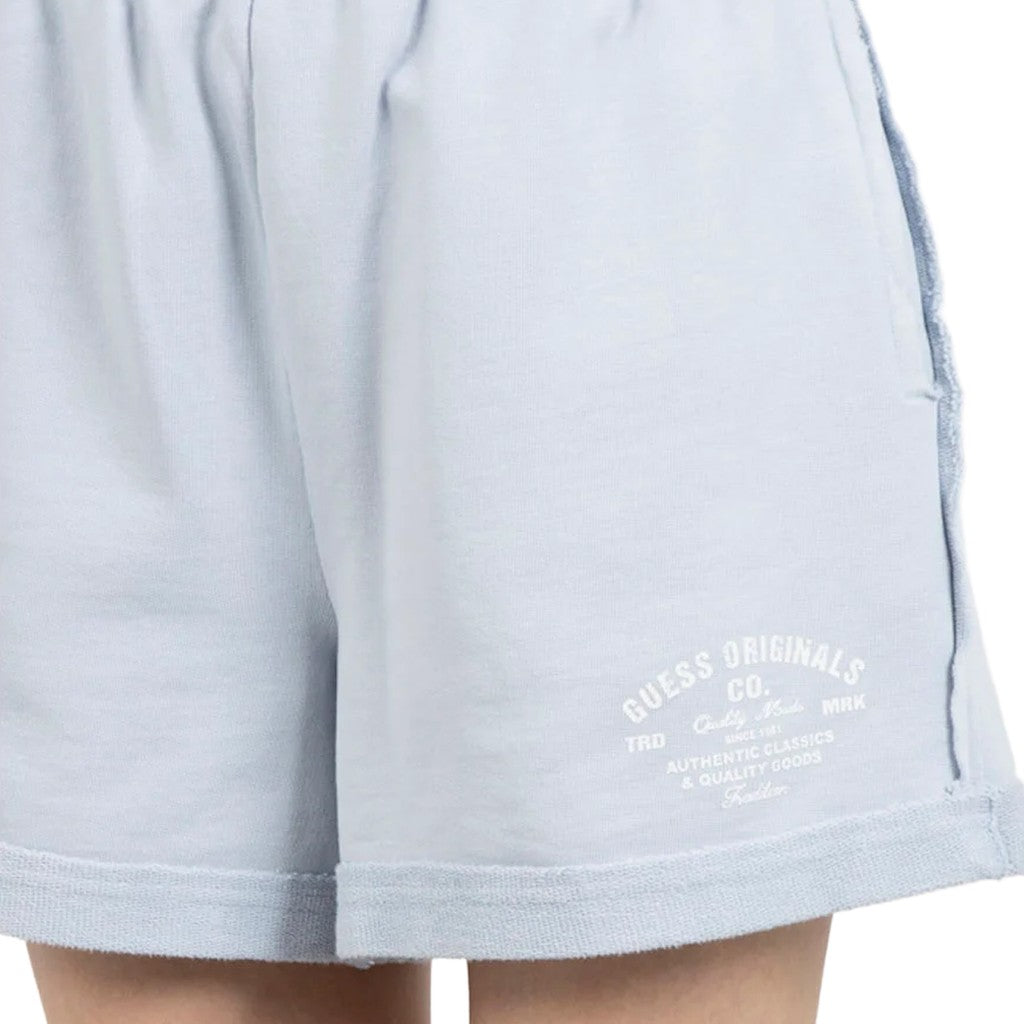 Guess Effen short met zakken en logo – Lichtblauw