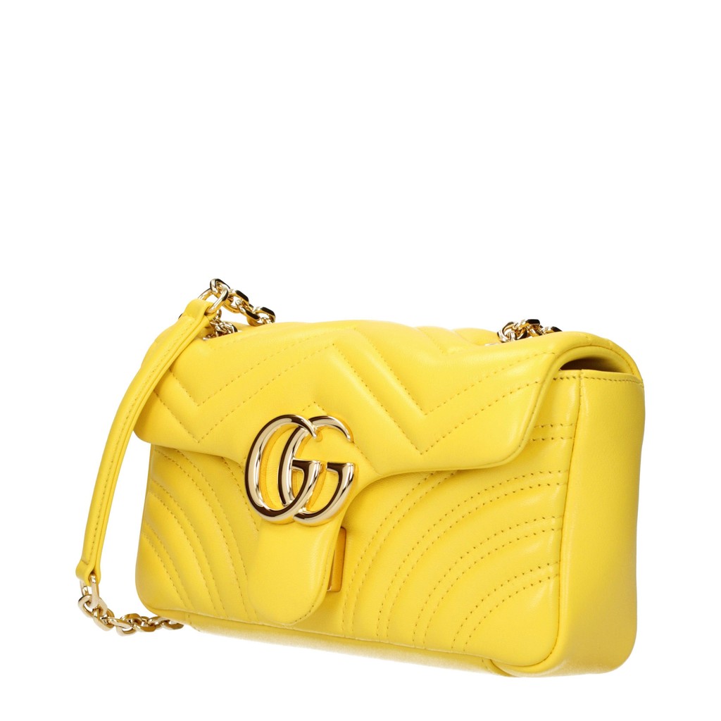 Gucci GG Marmont Schoudertas Small met goudkleurige details – Geel