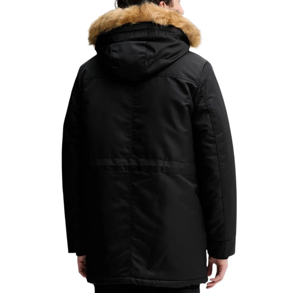 Guess Jas met capuchon en trekkoord – Zwart
