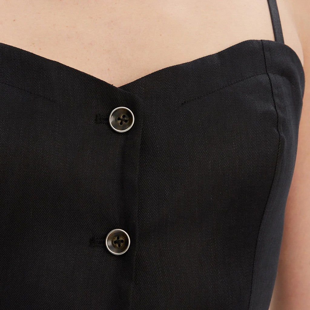 Guess Top met schouderbandjes en knoopsluiting – Zwart