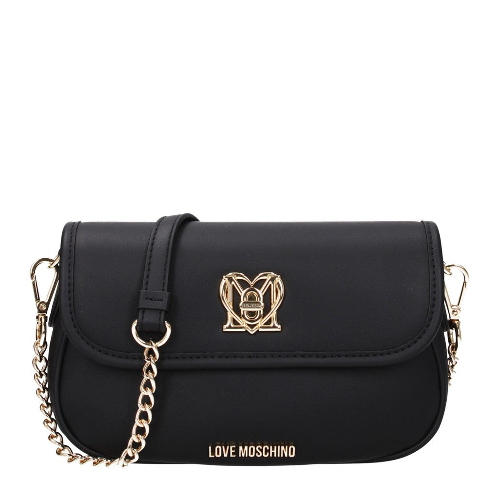 Love Moschino Compacte schoudertas met goudkleurige details – Zwart