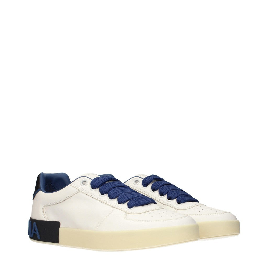 Dolce & Gabbana Sneakers met veters – Wit / Blauw