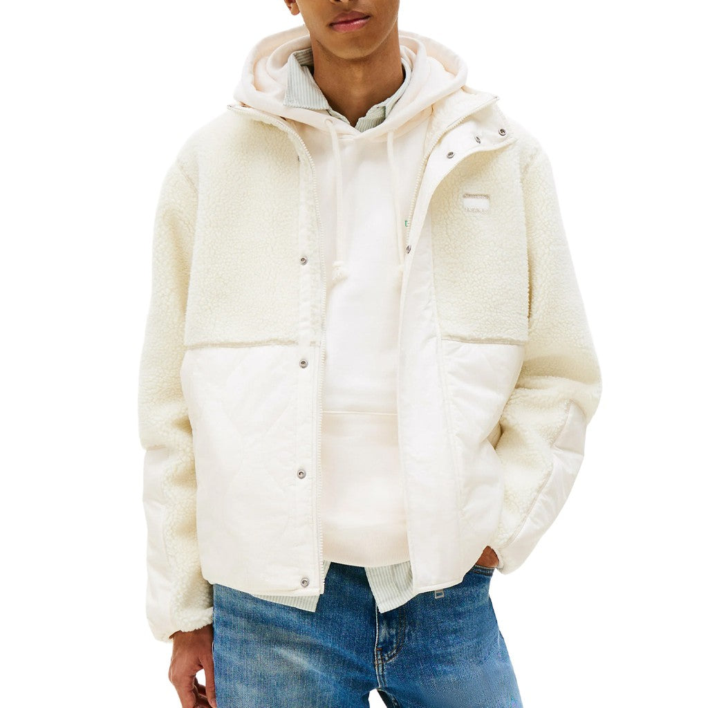 Tommy Jeans Essential Teddy jas – Gebroken wit