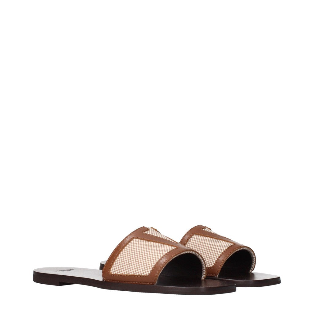 Valentino Garavani Sandalen met open neus en rubberen zool – Beige / Bruin