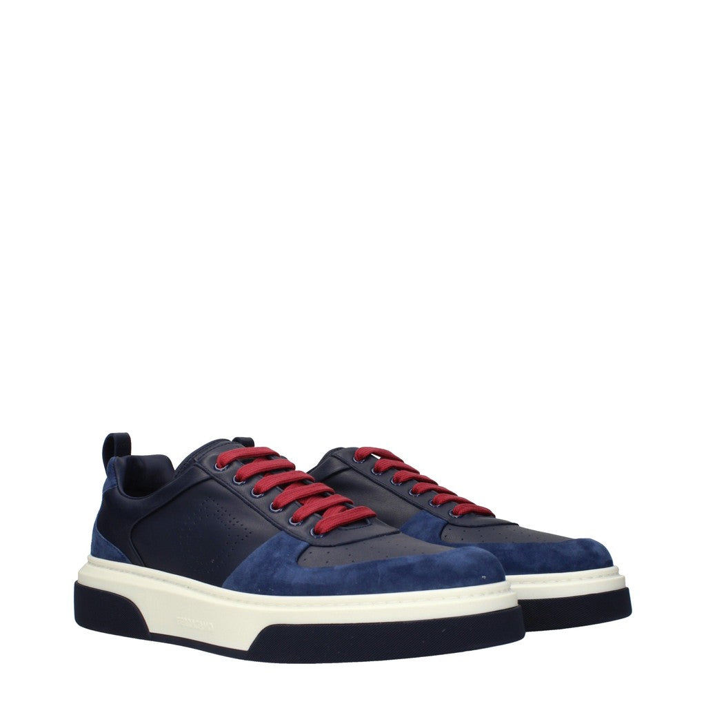 Salvatore Ferragamo Cassina Sneakers van leer en suède – Blauw