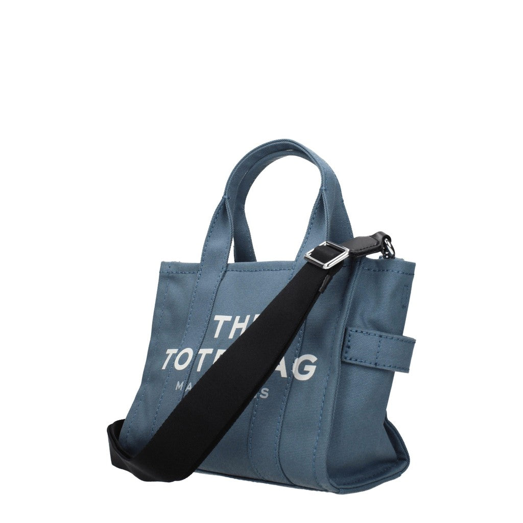 Marc Jacobs The Tote Shopper van leer en stof, compact – Blauw