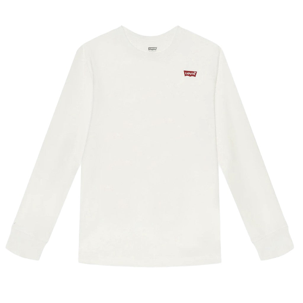 Levi's Kids T-shirt met lange mouwen en geborduurd logo – Wit