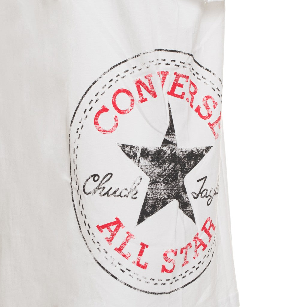 Converse T-shirt met print en bedrukt logo – Wit