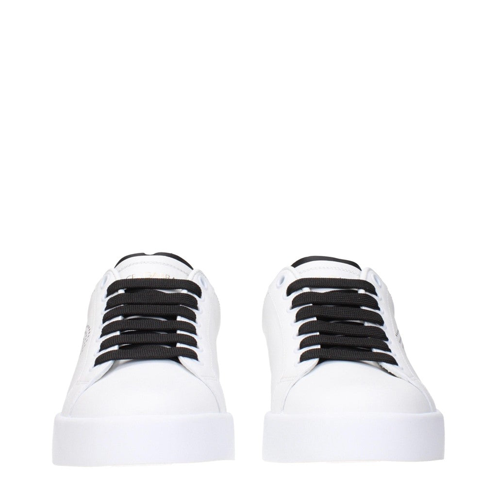 Dolce & Gabbana Leren sneakers – Wit / Zwart