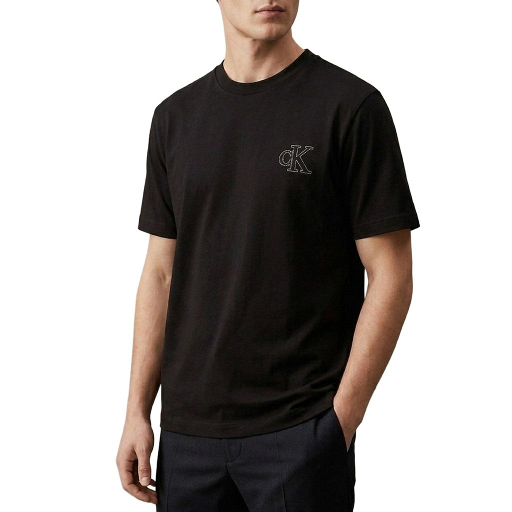 Calvin Klein T-shirt met geborduurd logo – Zwart
