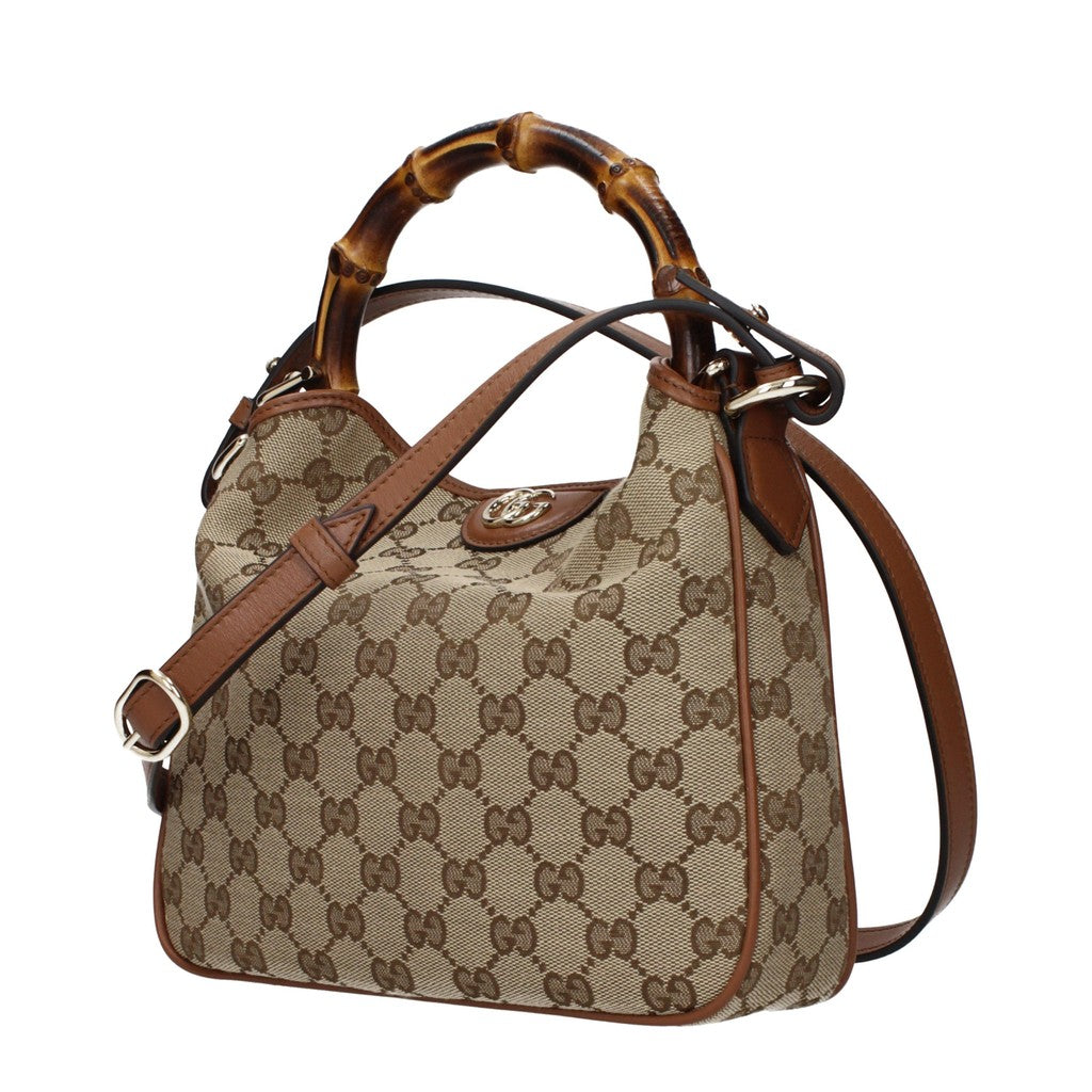 Gucci Handtas met bamboe hengsel – Beige / Bruin