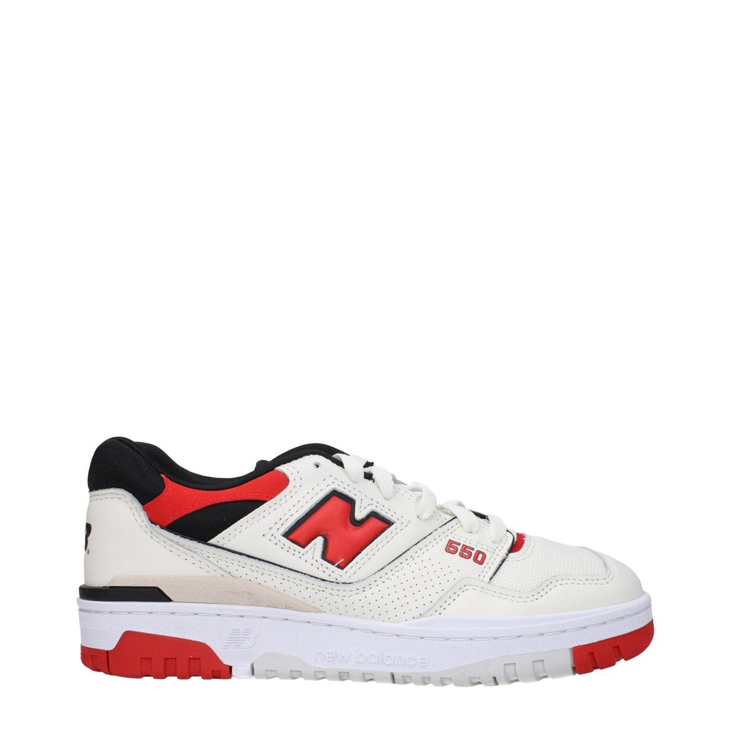 New Balance 550 Sneakers van leer en stof – Wit / Rood