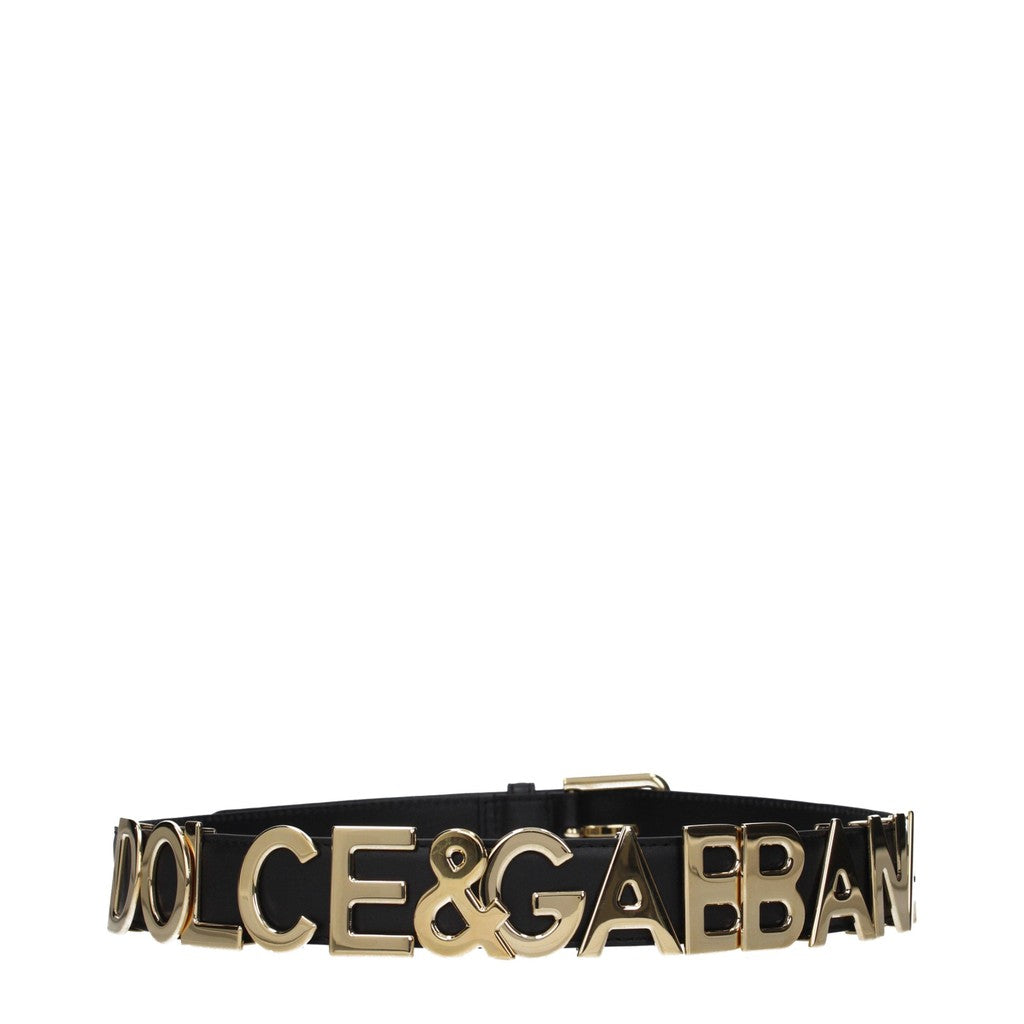 Dolce & Gabbana Riem met gesp en goudkleurige details – Zwart