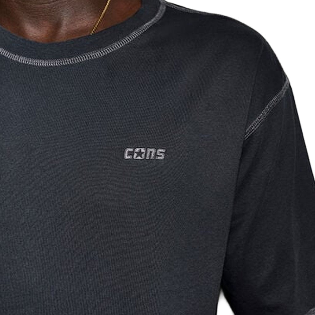 Converse T-shirt met ronde hals en geborduurd logo – Zwart