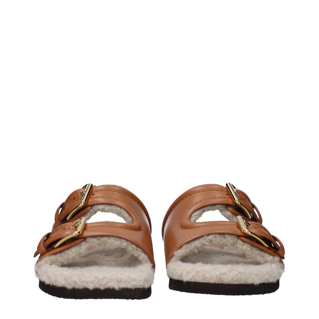 Valentino Garavani Sandalen met open neus en rubberen zool – Bruin