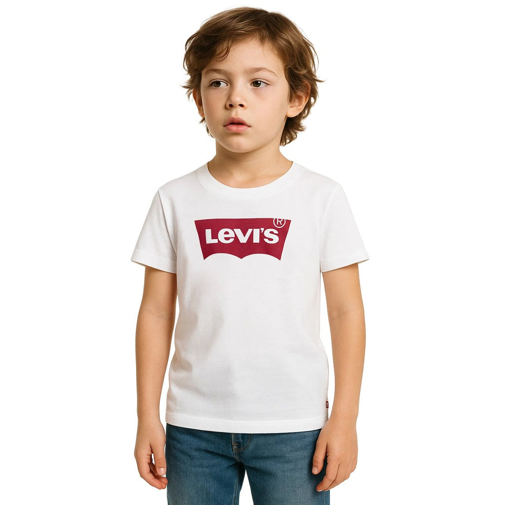 Levi's Kids T-shirt met bedrukt logo – Wit