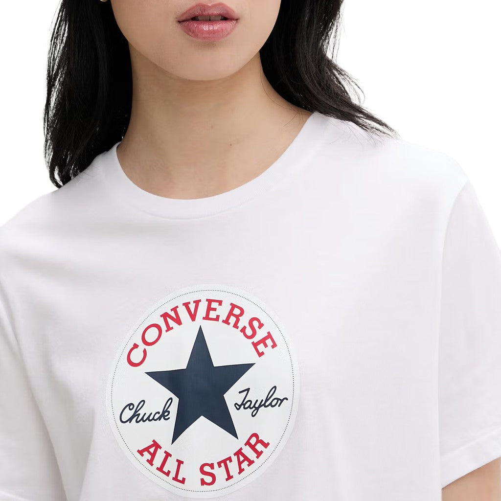 Converse Meerkleurig T-shirt met logo – Wit