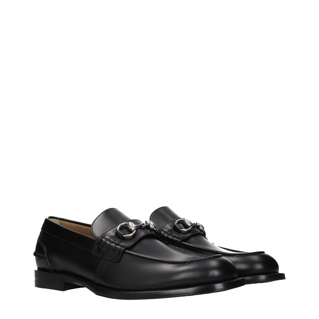 Gucci Herenloafers met zool van rubber en leer – Zwart