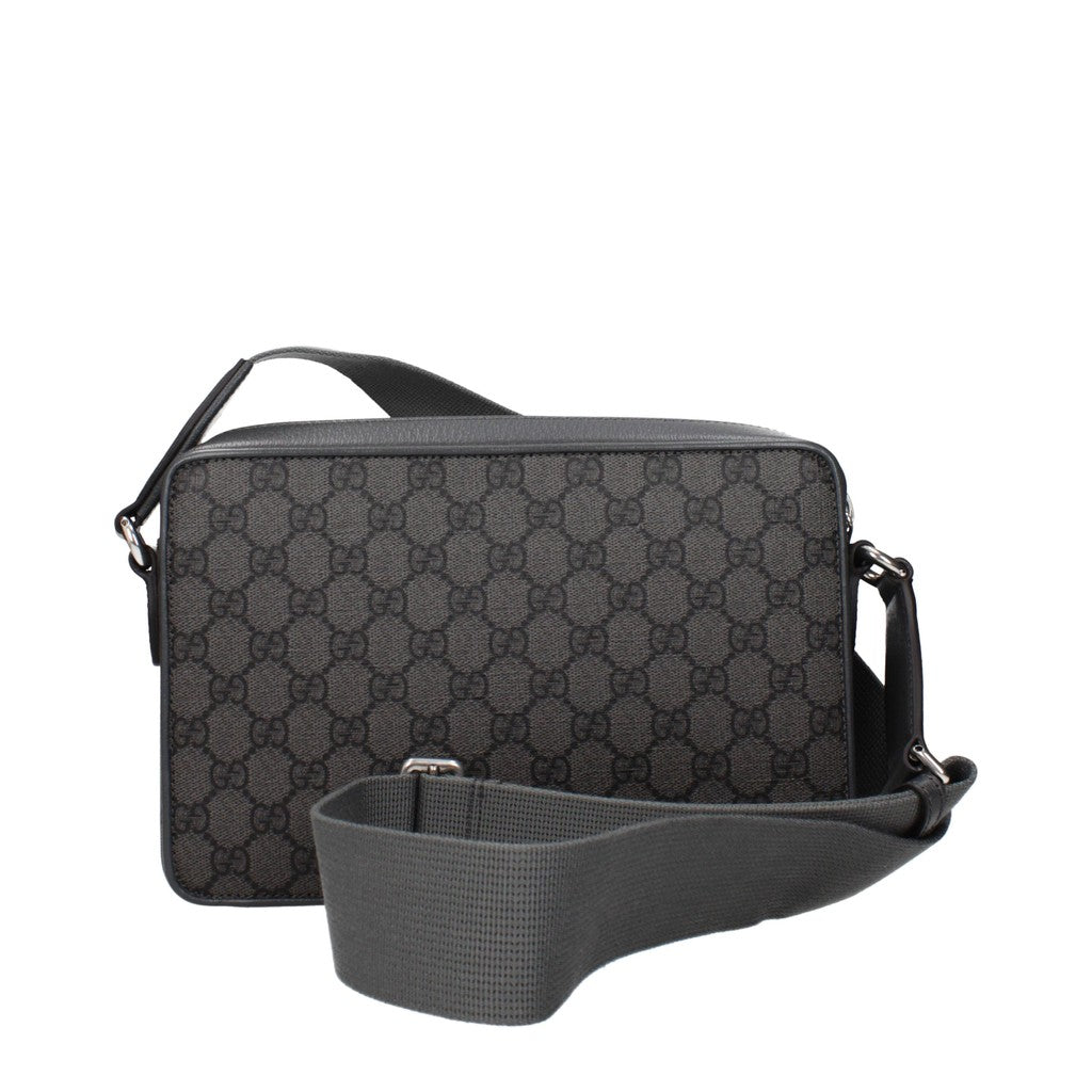 Gucci Crossbodytas met twee vakken en zilverkleurige details – Grijs
