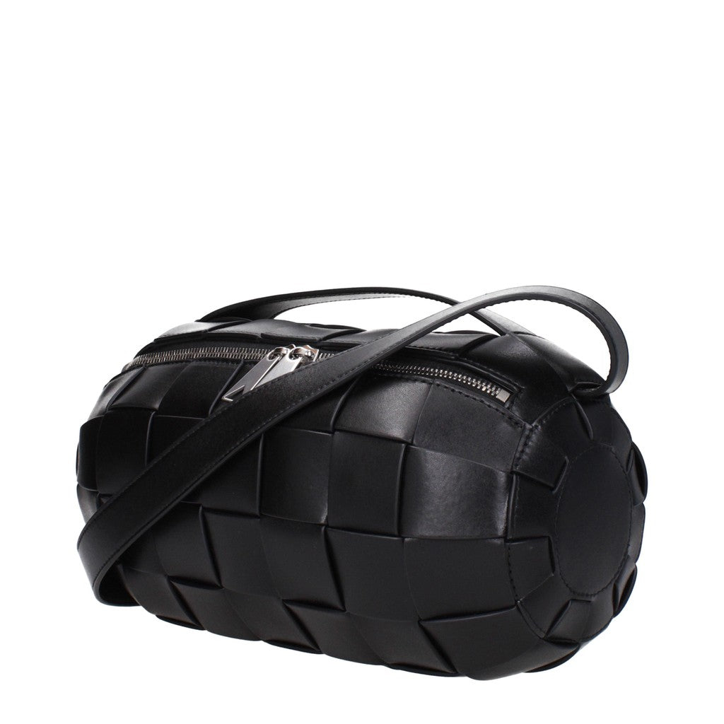 Bottega Veneta Ruime crossbodytas met zilverkleurige details – Zwart