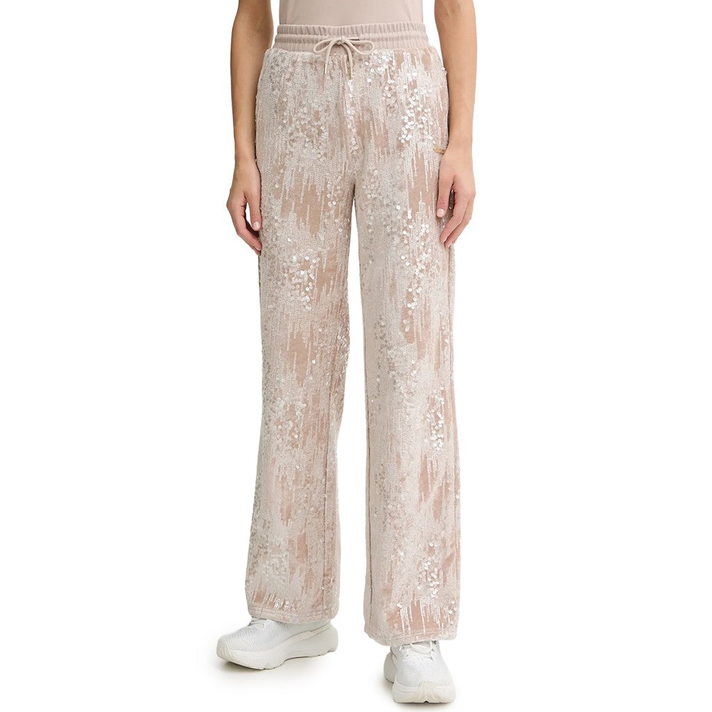 Guess Broek met trekkoord en twee zakken Dames – Beige