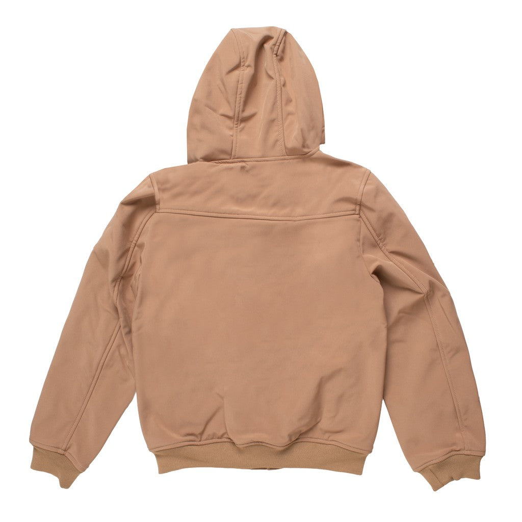 Lyle & Scott Kids Jas met capuchon en geborduurd logo – Camel