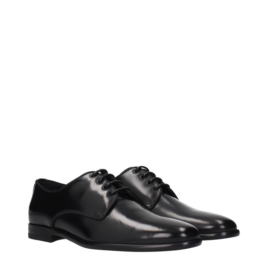 Dolce & Gabbana Leren veterschoenen – Zwart