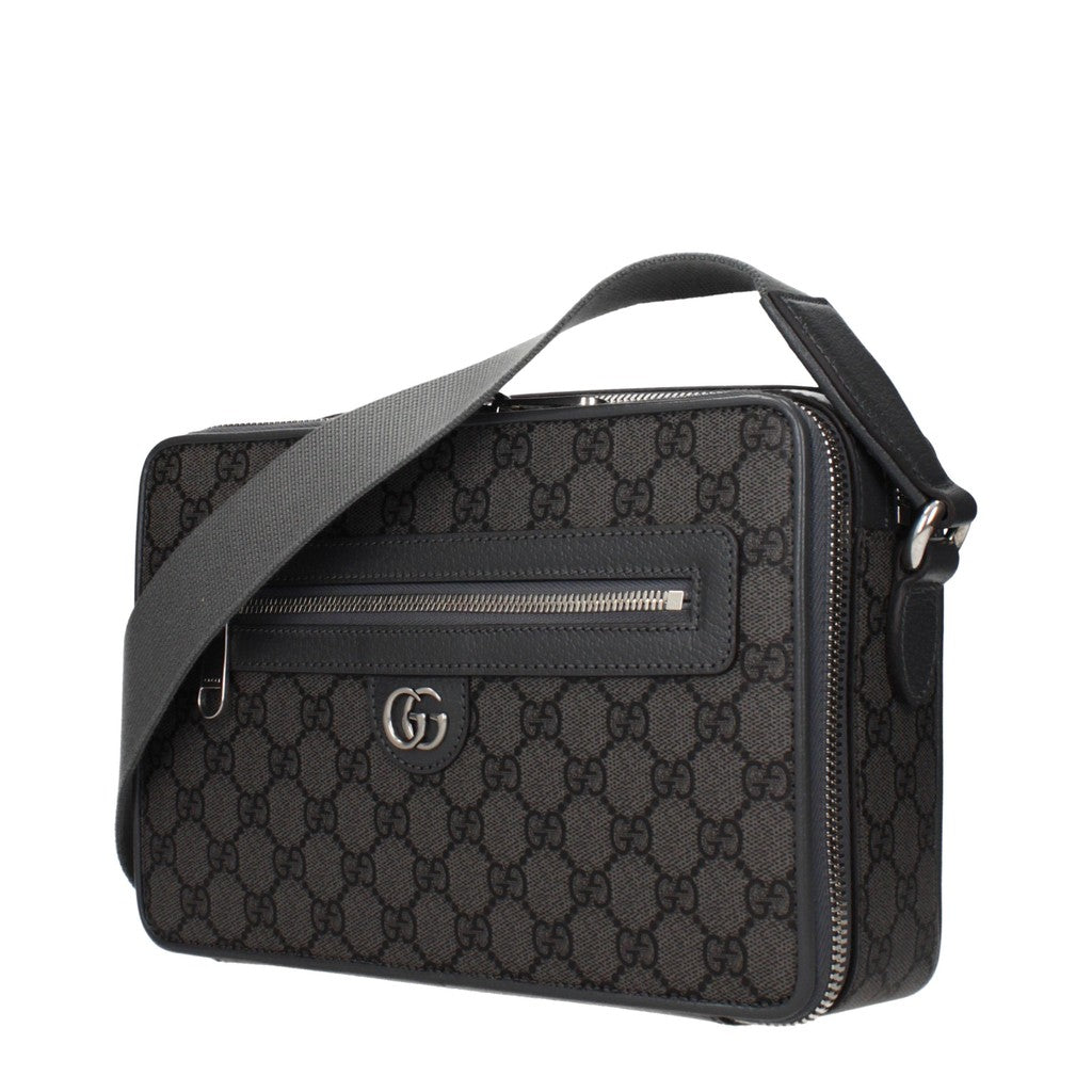 Gucci Crossbodytas met twee vakken en zilverkleurige details – Grijs