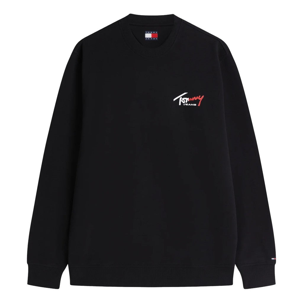 Tommy Jeans Regular Fit Sweater met bedrukt logo – Zwart