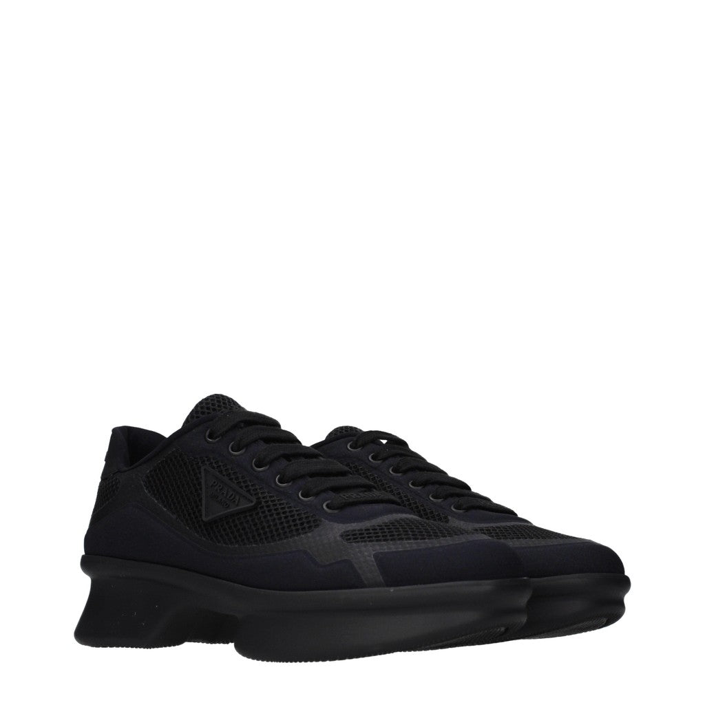 Prada Re-Nylon Sneakers met veters en hak – Zwart