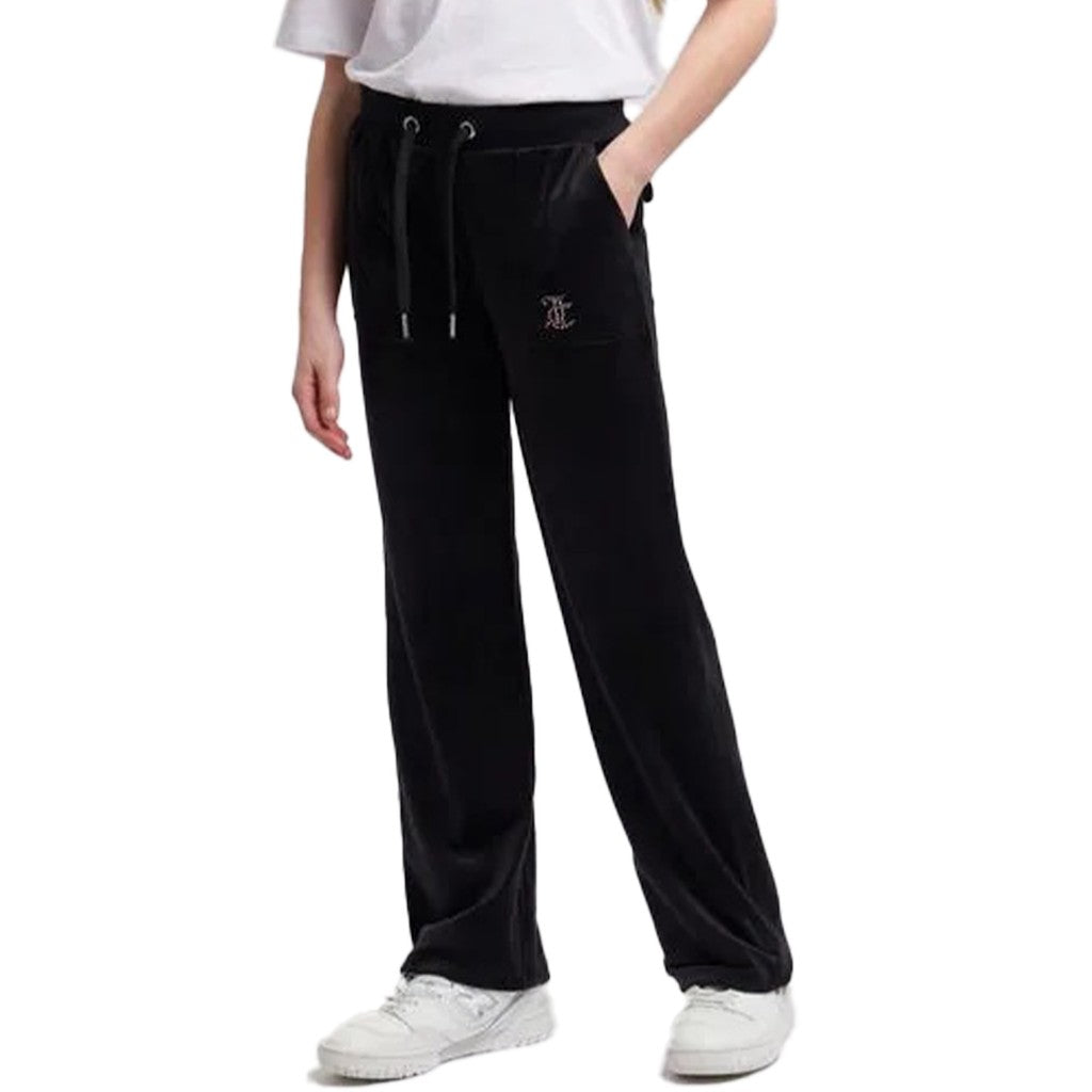 Juicy Couture Kids Chenille wide leg broek – Zwart