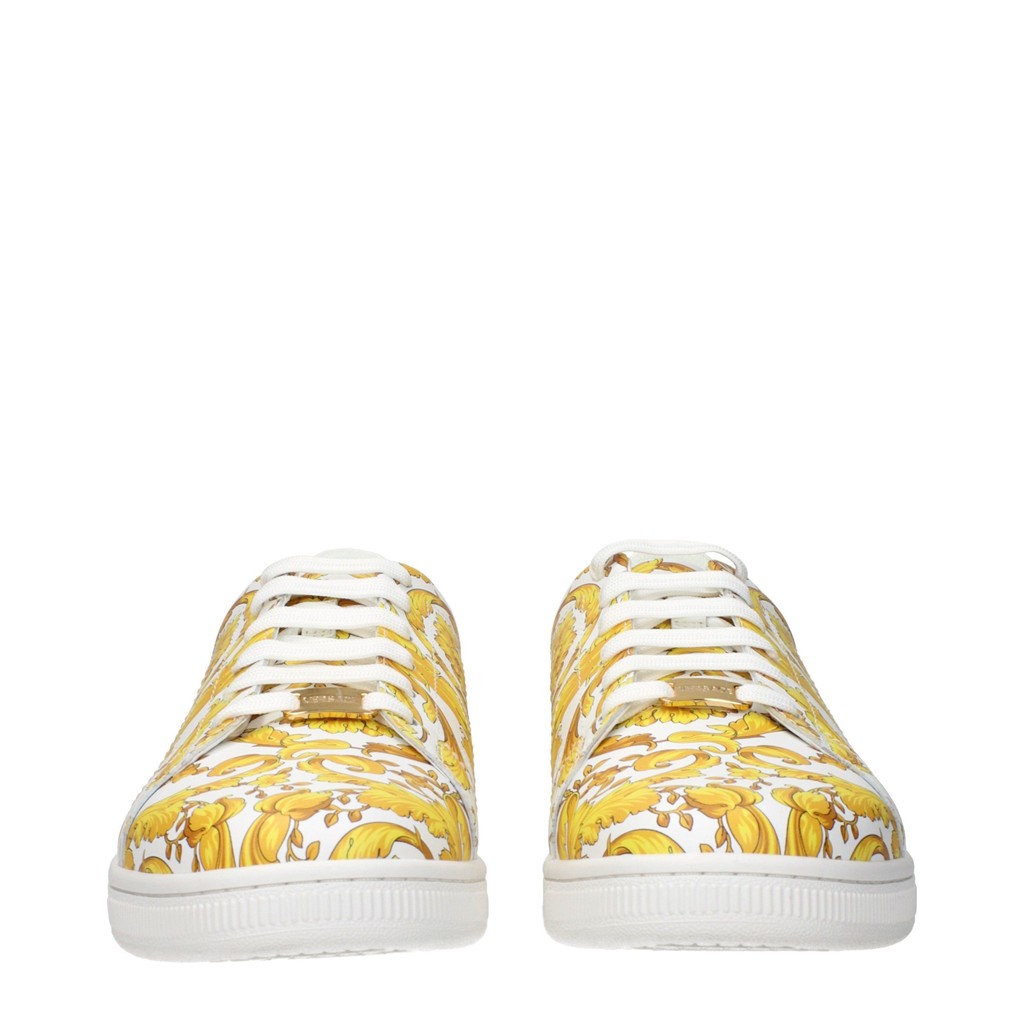 Versace Leren sneakers – Wit / Geel