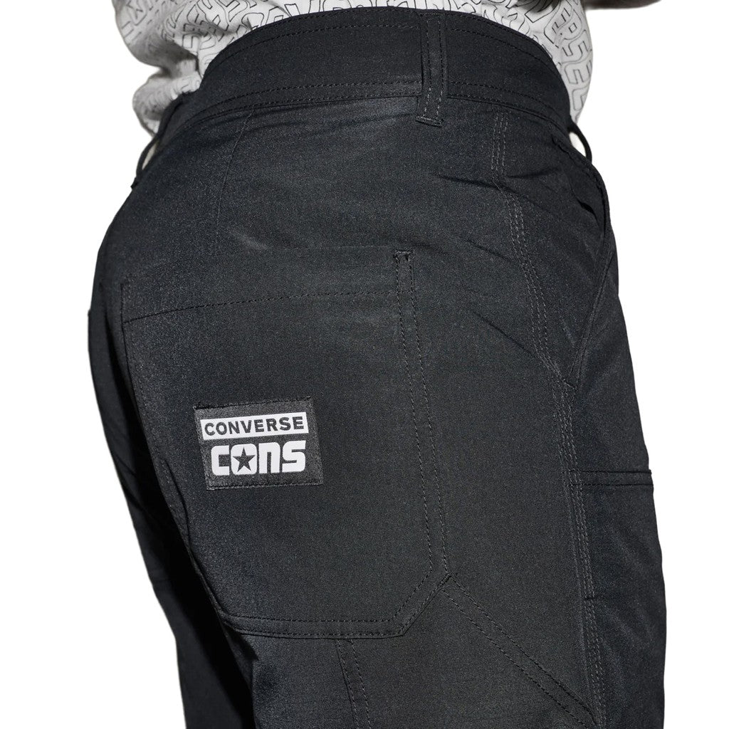 Converse Bermuda short met knoop- en ritssluiting en logo – Zwart