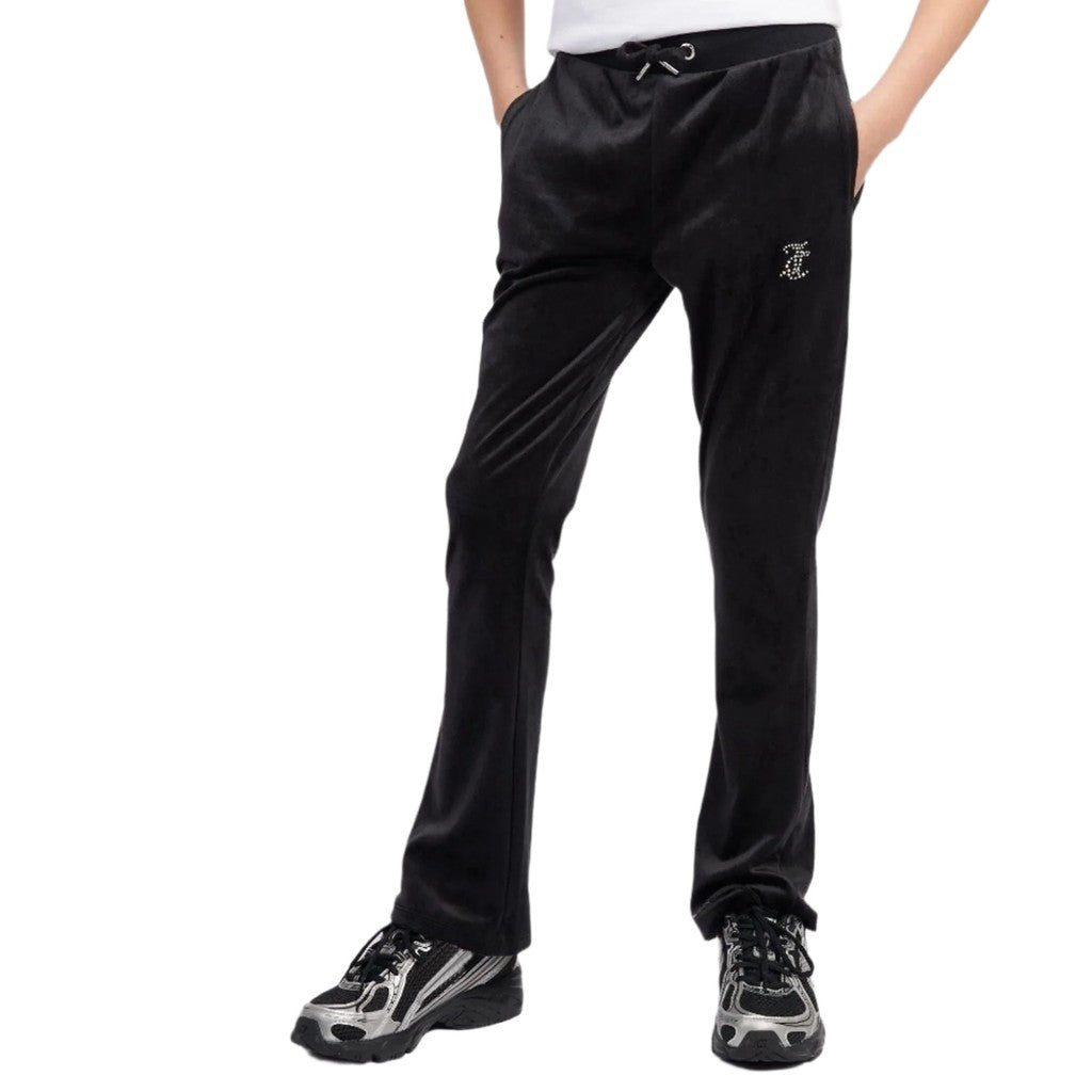 Juicy Couture Kids Chenille bootcut broek – Zwart