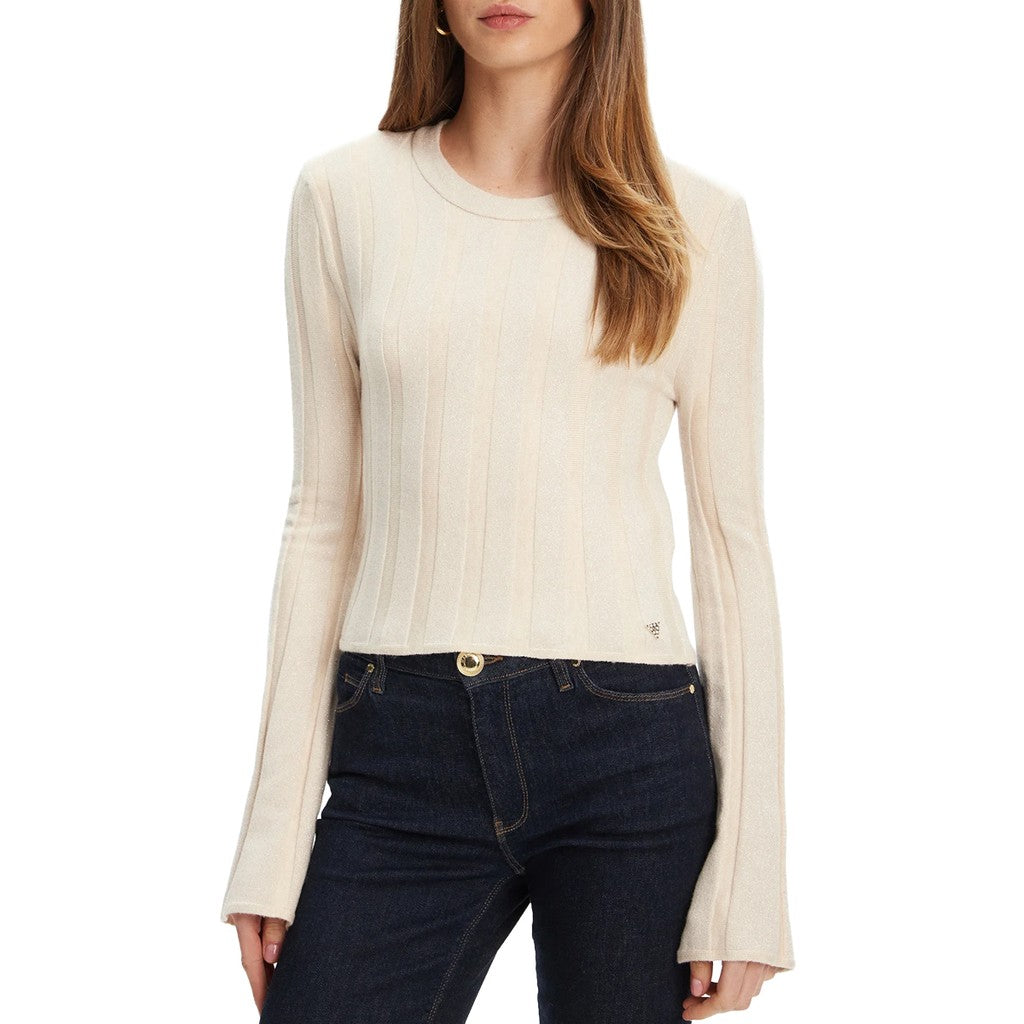 Guess Gebreide trui met ronde hals – Beige