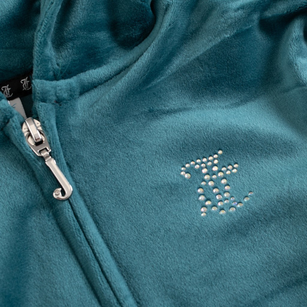 Juicy Couture Kids Hoodie met rits – Petrol