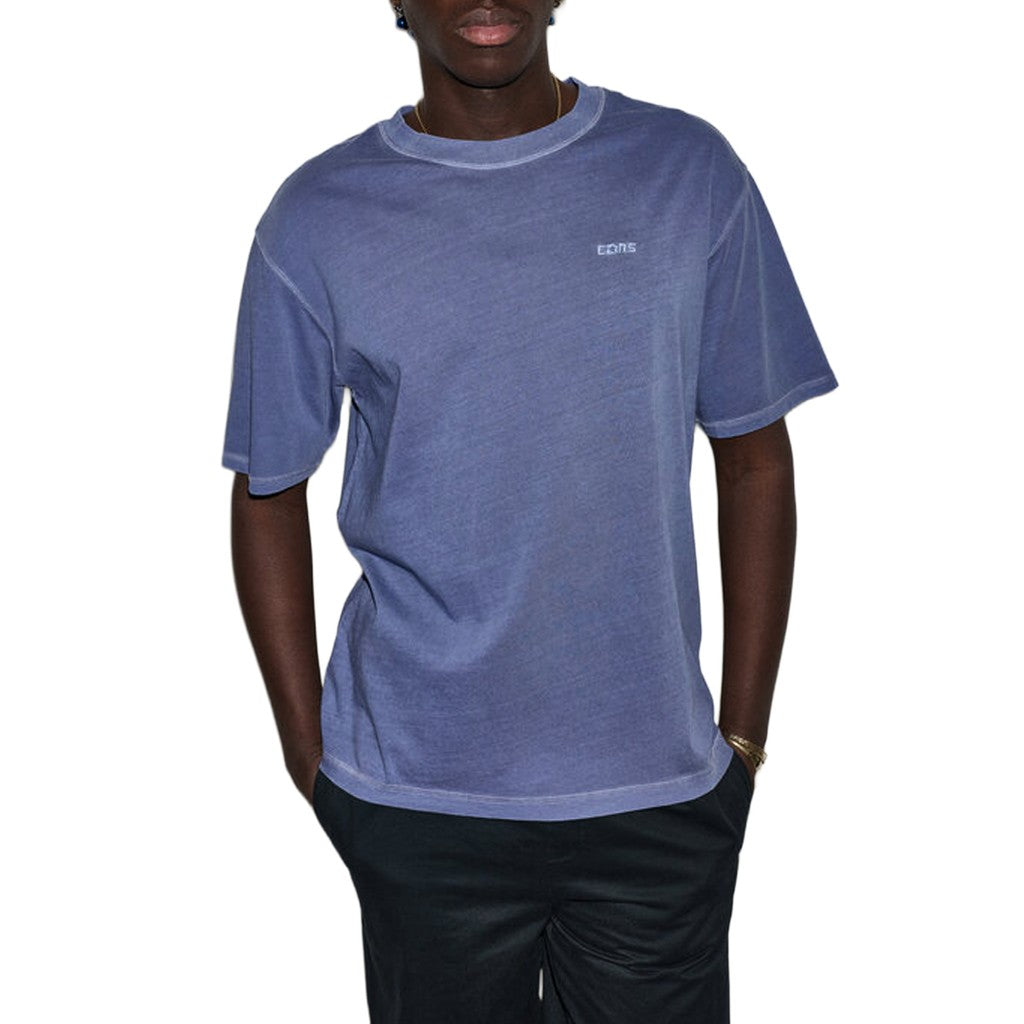 Converse T-shirt met ronde hals en geborduurd logo – Blauw