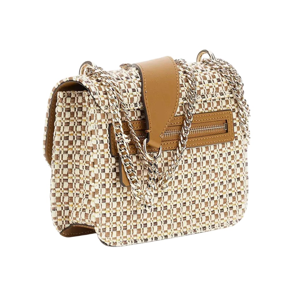 Guess Crossbodytas met magneetsluiting en logo – Beige / Bruin