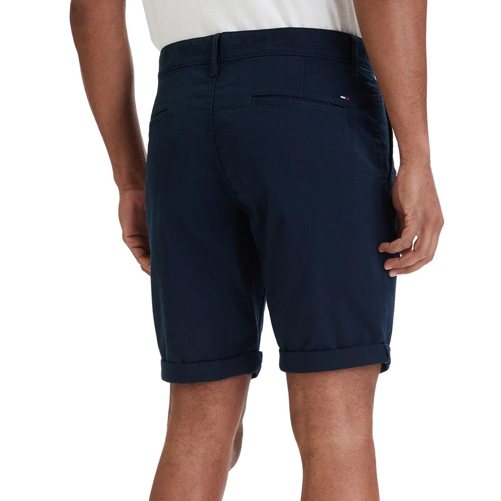 Tommy Hilfiger Slim fit bermuda short met logo – Marineblauw