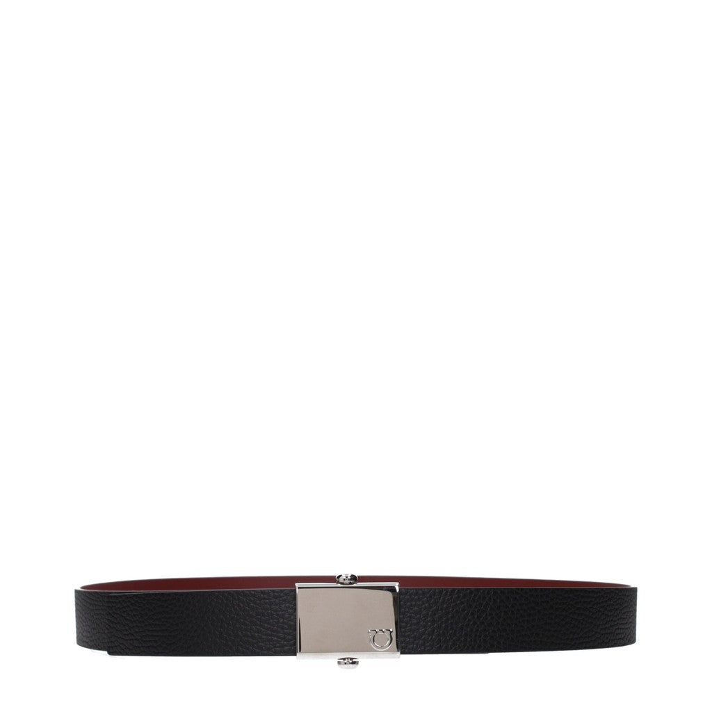 Salvatore Ferragamo Omkeerbare riem met zilverkleurige details – Zwart / Rood