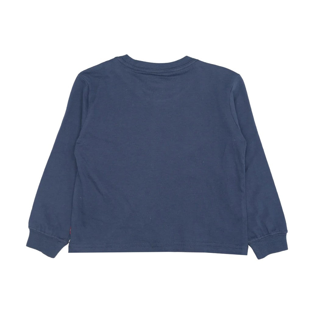 Levi's Kids T-shirt met lange mouwen en geborduurd logo – Marineblauw