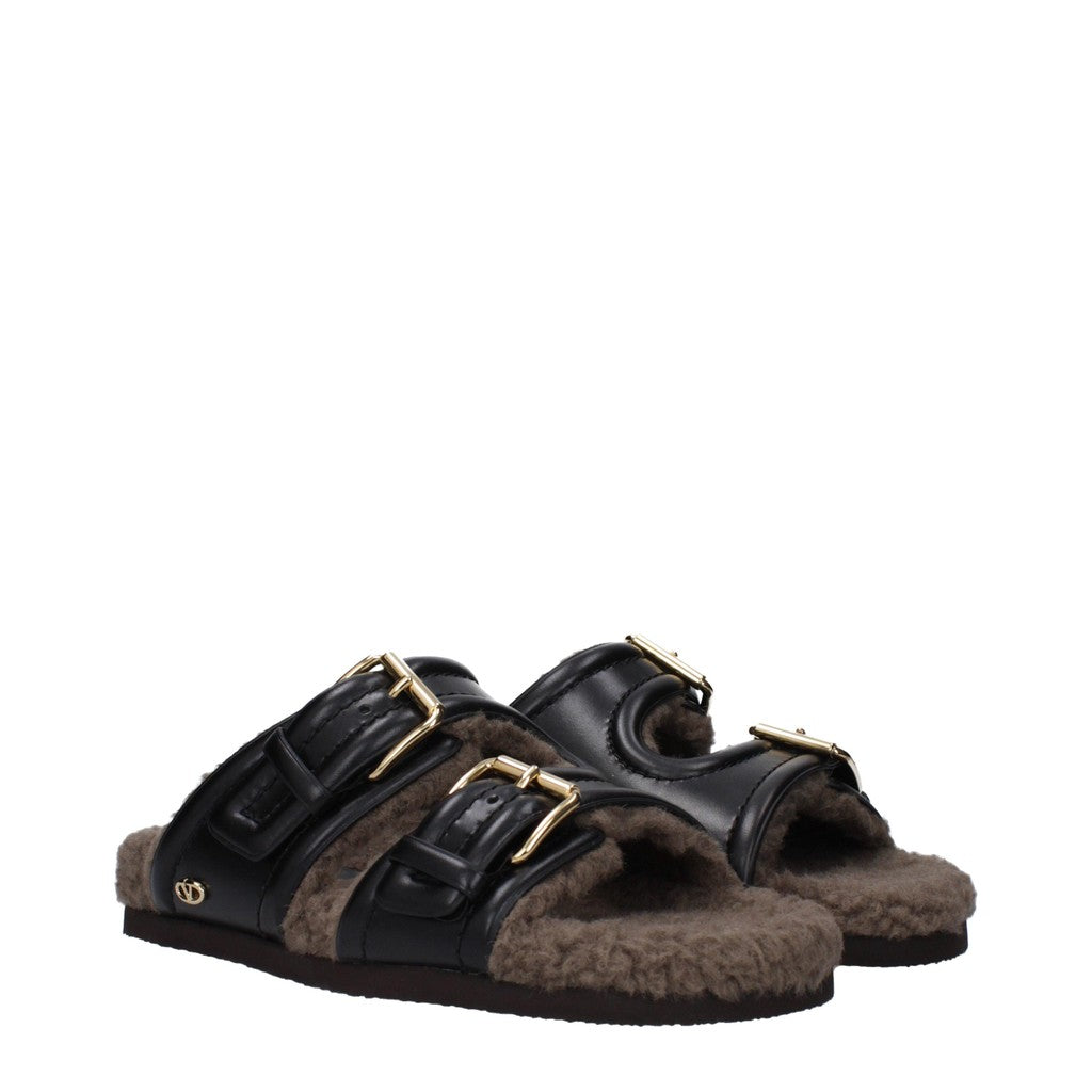 Valentino Garavani Sandalen met open neus en rubberen zool – Zwart