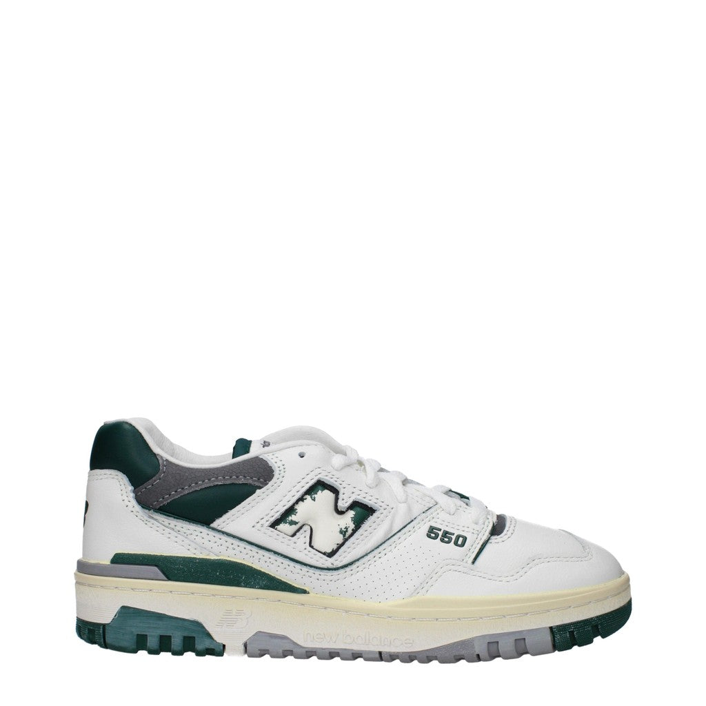 New Balance 550 Sneakers van leer en stof – Wit / Groen