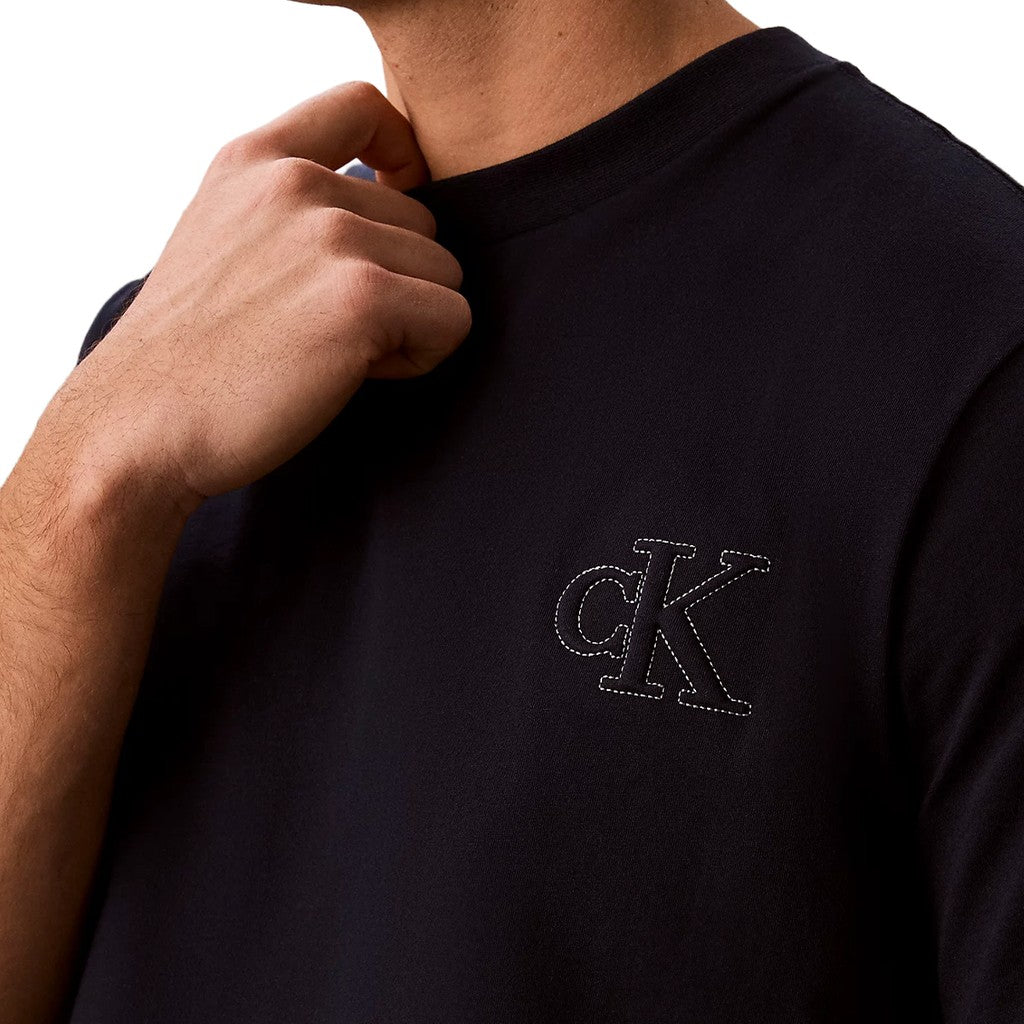 Calvin Klein T-shirt met geborduurd logo – Blauw