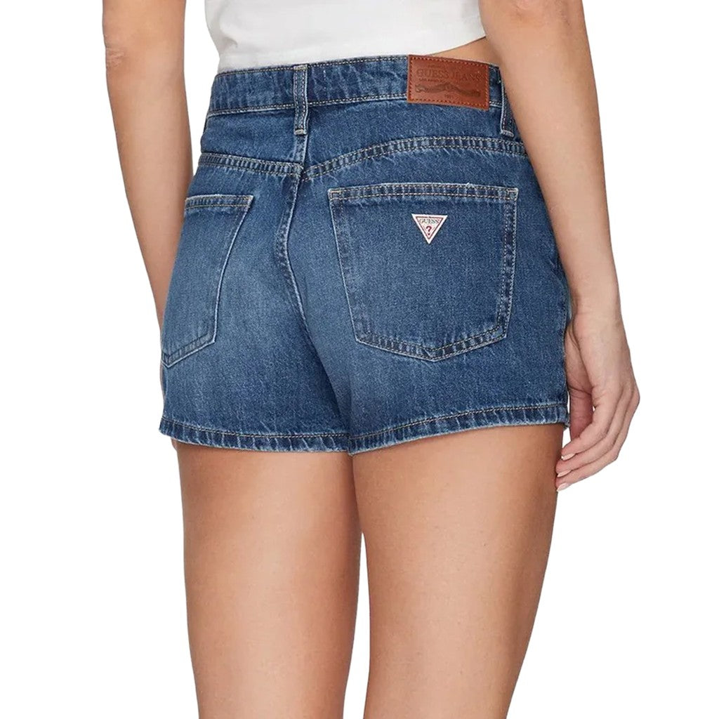 Guess Short met zakken en sluiting met rits en knoop – Middenblauw