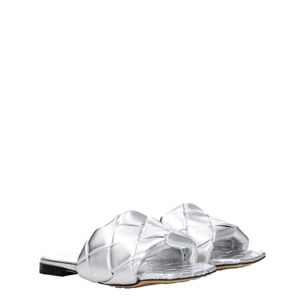 Bottega Veneta Leren sandalen met open neus – Zilver