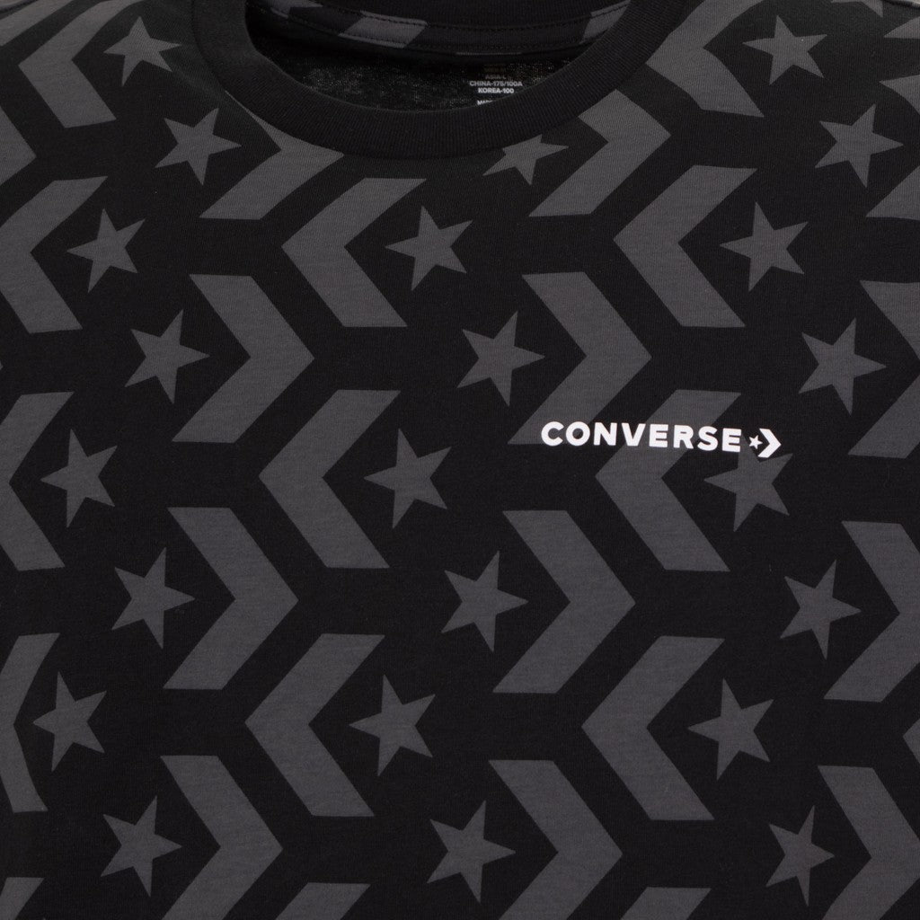 Converse Tweekleurig T-shirt met geborduurd logo – Zwart