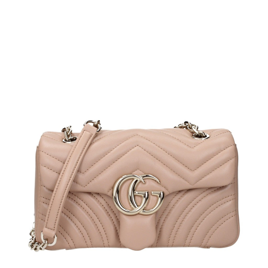 Gucci GG Marmont Schoudertas Small met platinakleurige details – Lichtroze