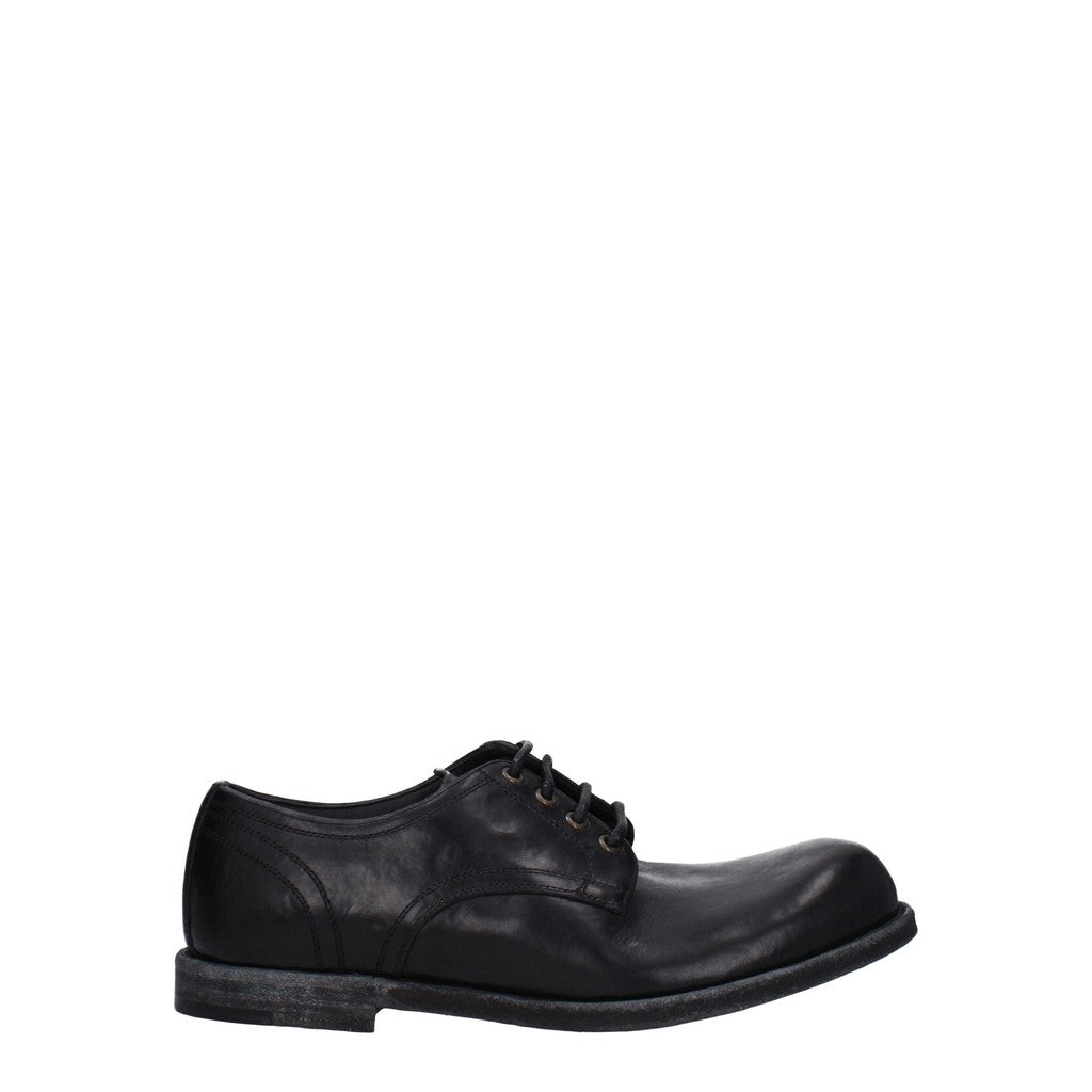 Dolce & Gabbana Leren veterschoenen – Zwart