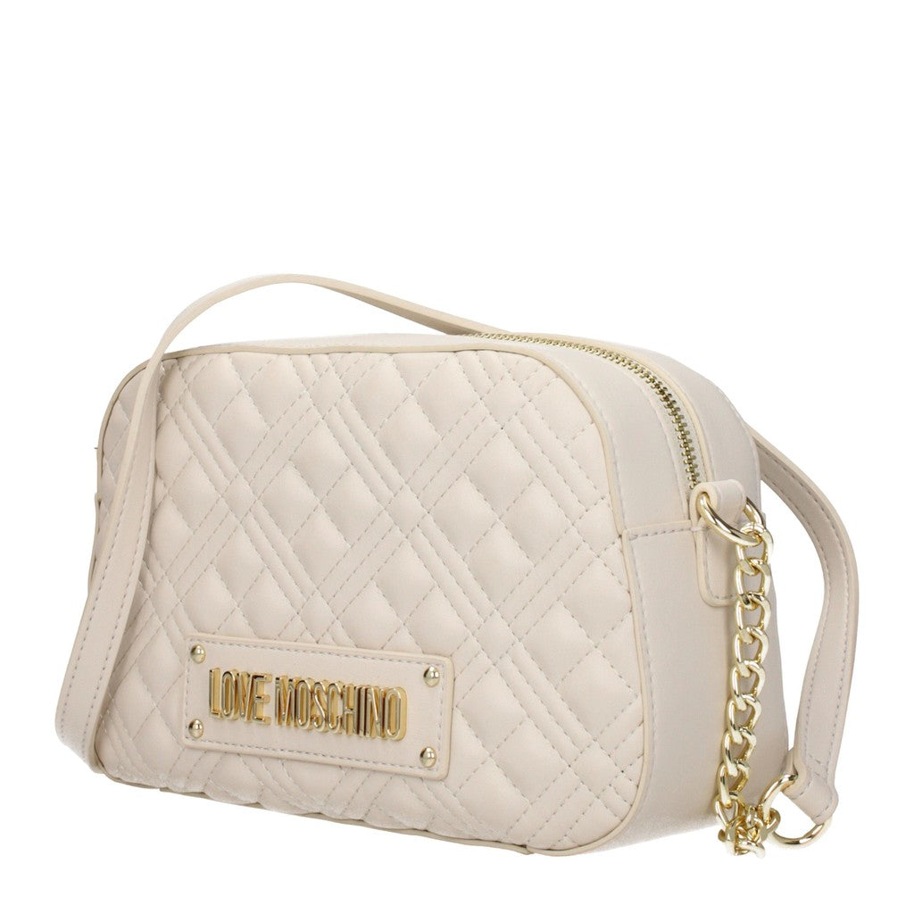 Love Moschino Crossbodytas met goudkleurige details – Ivoor
